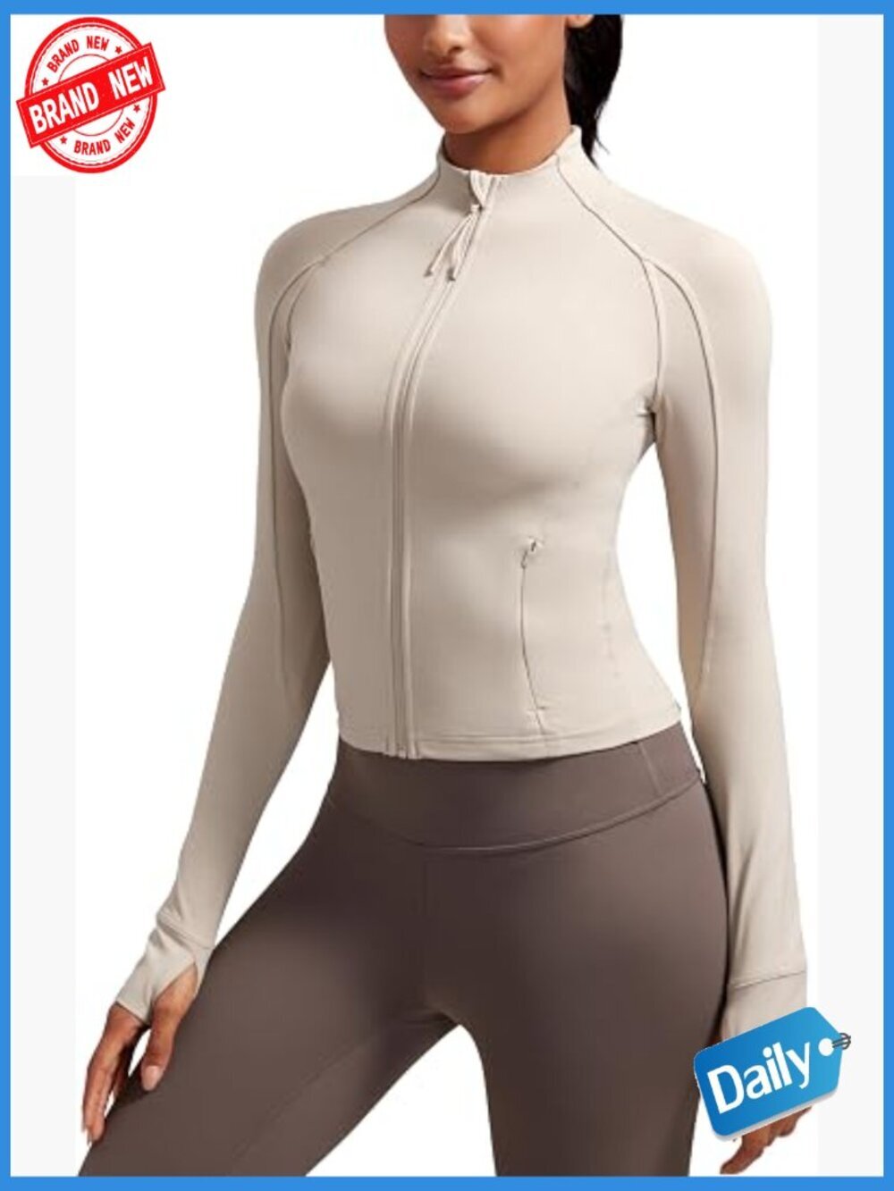 Butterluxe Waist Length Full Zip Jacket with Thumb Holes